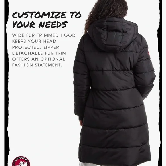 New- CANADA WEATHER GEAR Women's Winter Jacket-Long Length Bubble Puffer Parka - Picture 2 of 10
